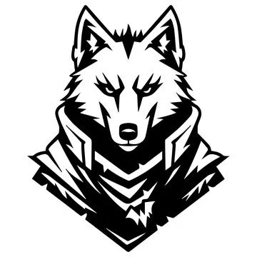 Wolf Knight logo or modern line icon. Vector line art and icon design with .. Stock Illustration