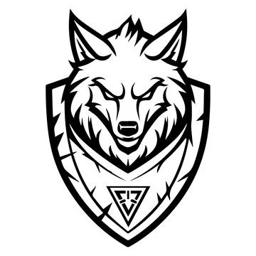 Wolf Knight logo or modern line icon. Vector line art and icon design with .. Stock Illustration