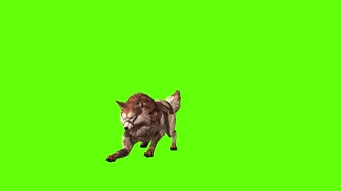Wolf KT 2  jump firing green screen animation 3D rendering Stock Footage 287662995