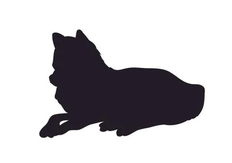 Wolf lays, silhouette Stock Illustration