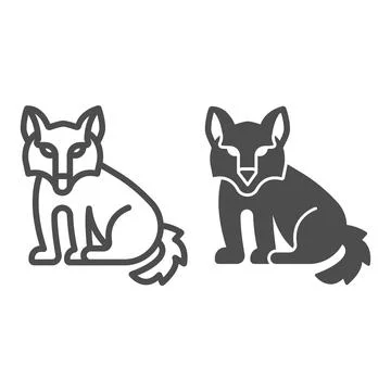 Wolf line and solid icon, worldwildlife concept, wolf vector sign on white Stockillustratie