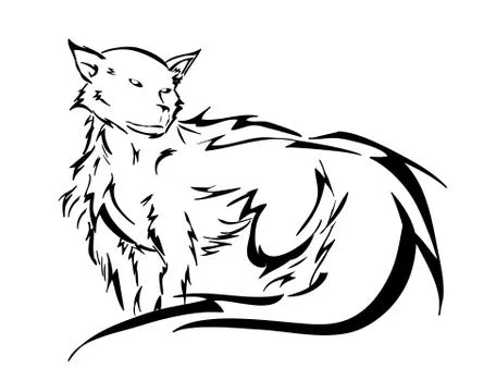 Wolf Line Art Illustrazione stock