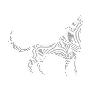 Wolf line art Stock Illustration