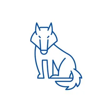 Wolf line icon concept. Wolf flat  vector symbol, sign, outline illustration. Stock Illustration