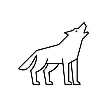 Wolf line icon Stock Illustration