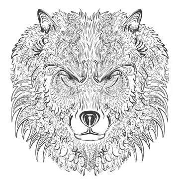 Wolf lineart Stock Illustration