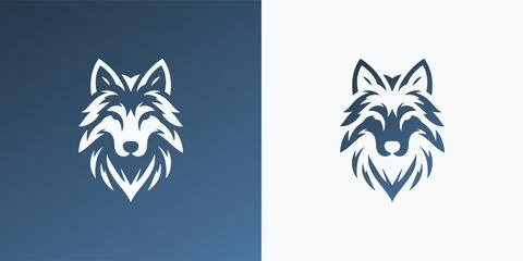 Wolf logo depicted in vector art. Stock Illustration