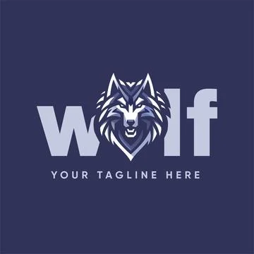 Wolf logo design template Illustrazione stock
