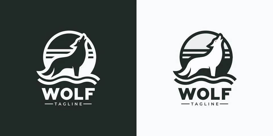 Wolf logo in vector format. Stock Illustration