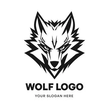 Wolf logo vector template emblem symbol. Head icon design isolated on white 스톡 일러스트