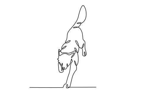 A wolf is looking for prey in the jungle Stock Illustration