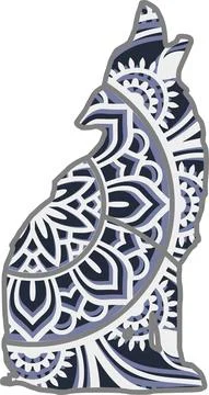 Wolf mandala Stock Illustration