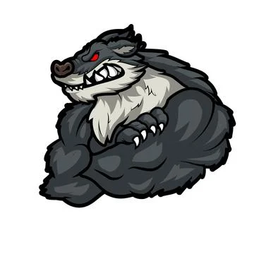 Wolf mascot vector art illustration muscular wolf design Stock Illustration