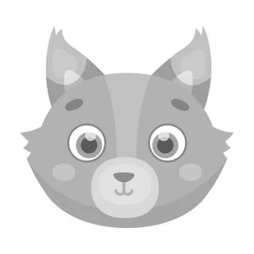 Wolf muzzle icon in monochrome style isolated on white background. Animal muzzle Stock Illustration