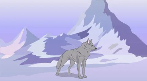 Wolf on nature background Illustrazione stock