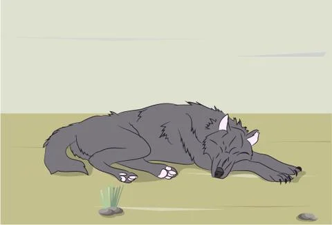 Wolf on nature background Stock-Illustration