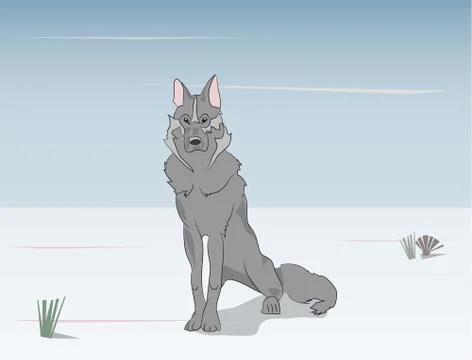 Wolf on nature background Illustrazione stock
