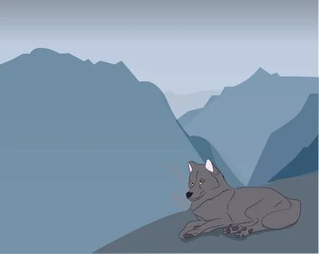 Wolf on nature background Stock-Illustration