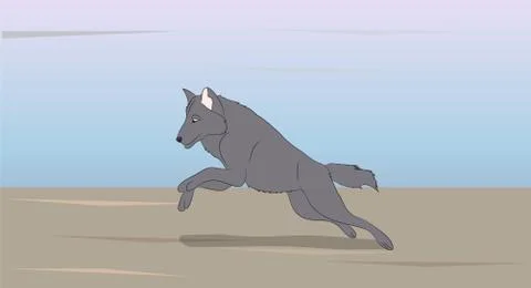 Wolf on nature background Stock Illustration