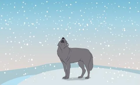 Wolf on nature background Stock Illustration