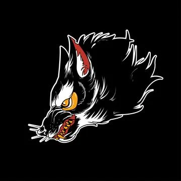 Wolf old school tattoo Stock Illustration