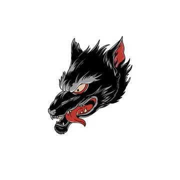 Wolf old school tattoo Stock Illustration
