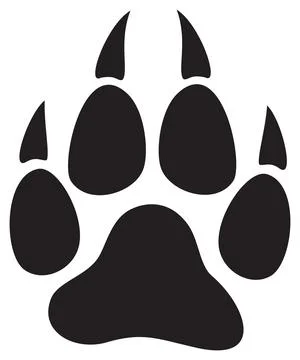 Wolf paw print Stock Illustration