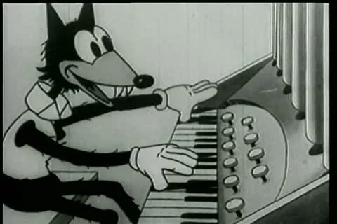 Wolf playing organ Stock Footage 11346355