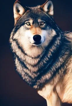 Wolf realistic drawing illustration. Stockillustratie