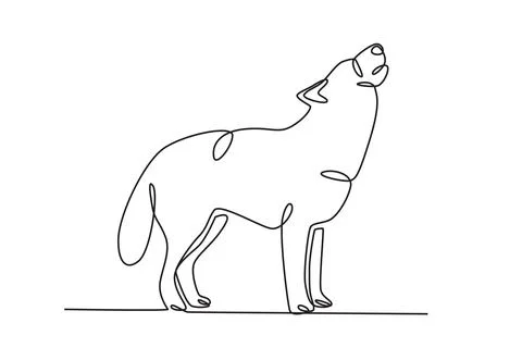 A wolf roars in the middle of the forest Stock Illustration