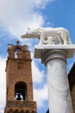 Wolf with romolo and remo Foto stock
