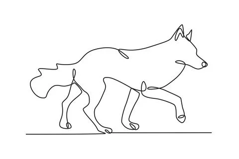 A wolf is running looking for prey Stock Illustration