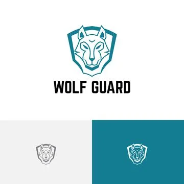 Wolf Shield Guard Protection Game Team Esport Logo Stock Illustration