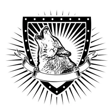 Wolf shield Stock Illustration