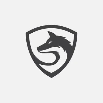 Wolf shield logo Stock Illustration