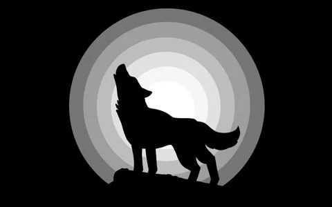 Wolf silhouette Stock Illustration