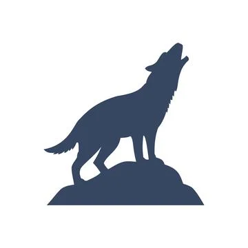 Wolf Silhouette Logo Illustration Vector Template Stock Illustration