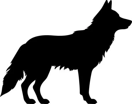 Wolf Silhouette Vector Illustration White Background Stock Illustration
