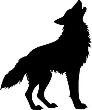 Wolf Silhouette Vector Illustration White Background Illustrazione stock