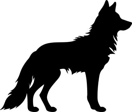 Wolf Silhouette Vector Illustration White Background Stock Illustration