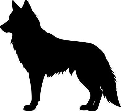 Wolf Silhouette Vector Illustration White Background Stock Illustration