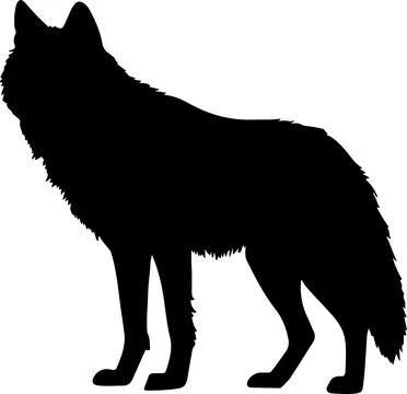 Wolf Silhouette Vector Illustration White Background Stock Illustration