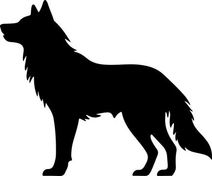 Wolf Silhouette Vector Illustration White Background Stock Illustration
