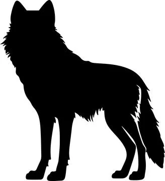 Wolf Silhouette Vector Illustration White Background Stock Illustration