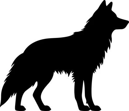 Wolf Silhouette Vector Illustration White Background Stock Illustration