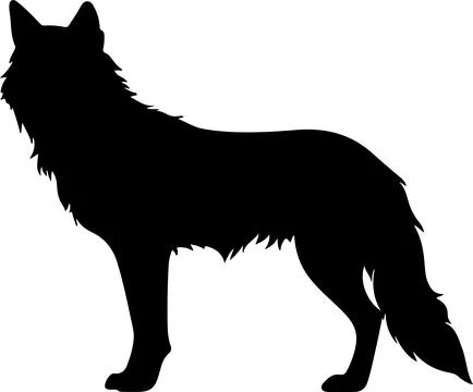 Wolf Silhouette Vector Illustration White Background Stock Illustration