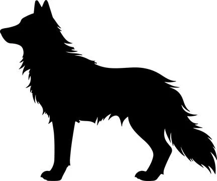 Wolf Silhouette Vector Illustration White Background Stock Illustration