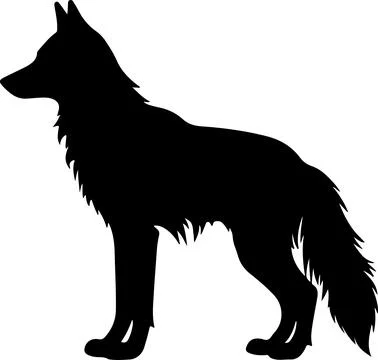 Wolf Silhouette Vector Illustration White Background Stock Illustration