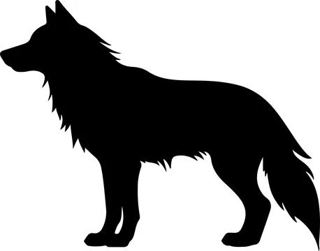 Wolf Silhouette Vector Illustration White Background Stock Illustration