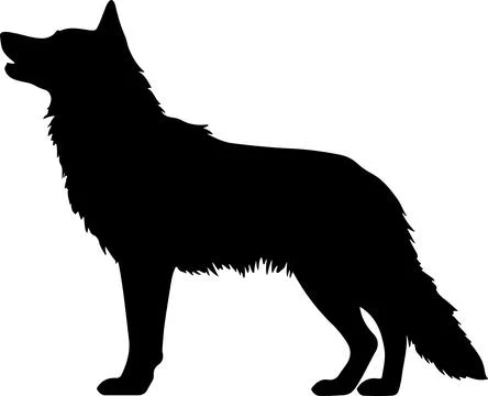 Wolf Silhouette Vector Illustration White Background Stock Illustration